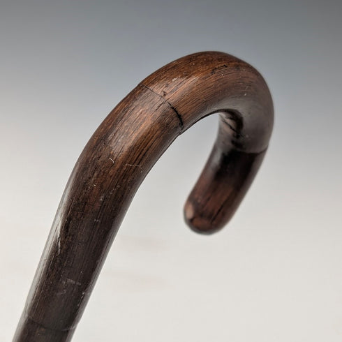 英國古董男士棕色軸彎柄手杖 78 厘米